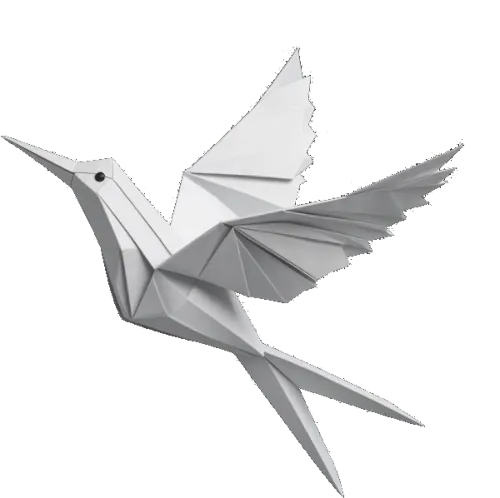 [Image d'un oiseau en origami 3D s'envolant, symbole de liberté]